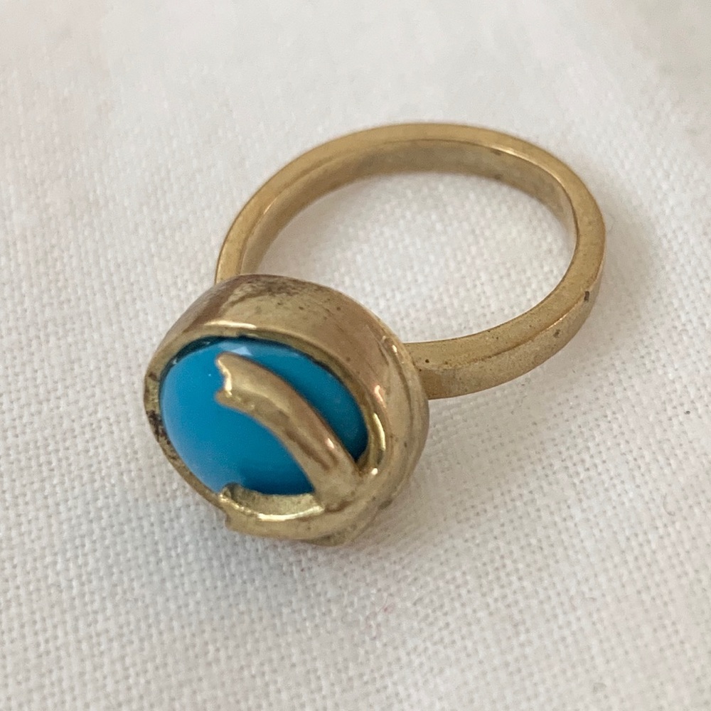 Lulu Frost Ring Turquoise-Colored Cabachon Size 6